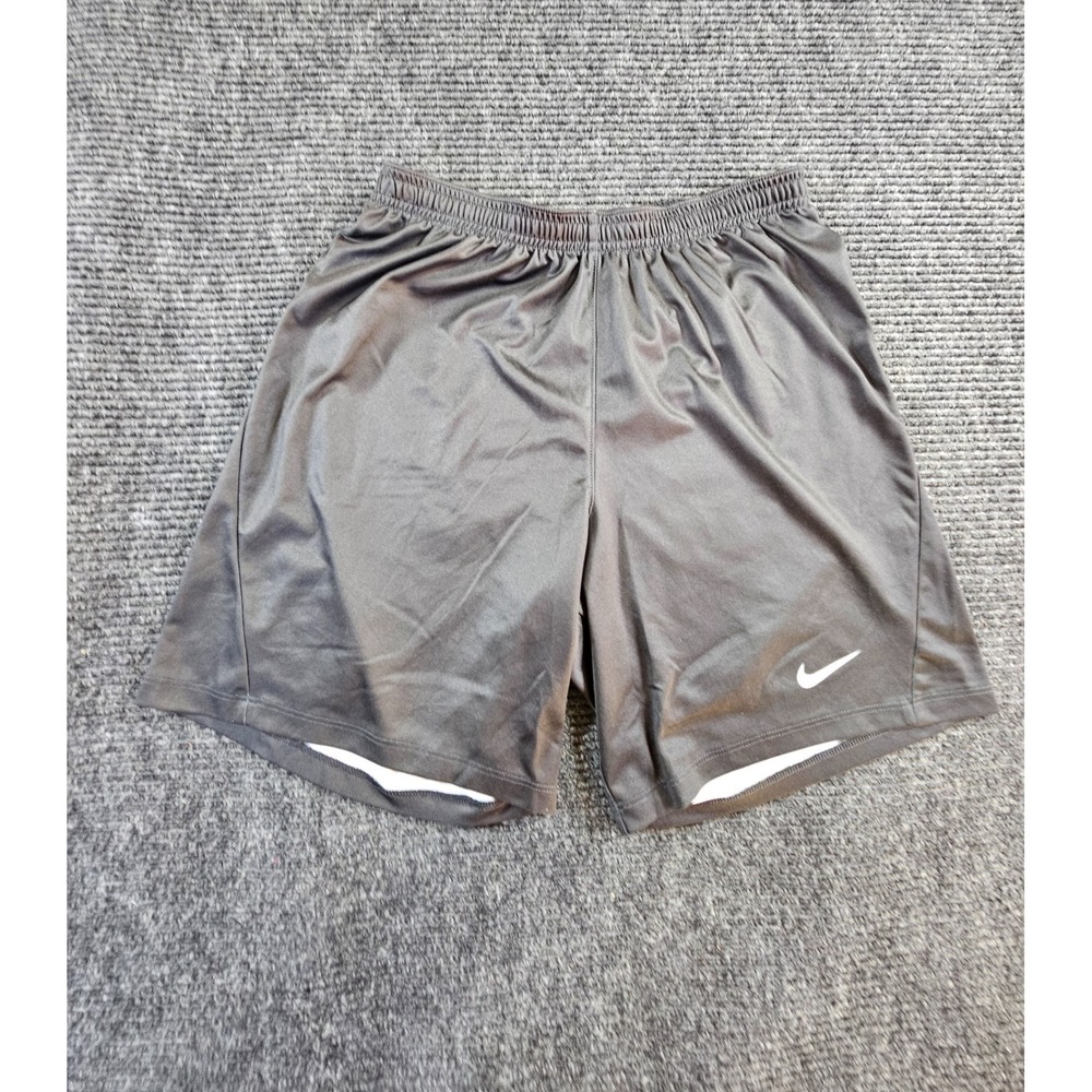 Nike Running Short Boys Medium Gray Swoosh Logo Athleisure Performance Pull On